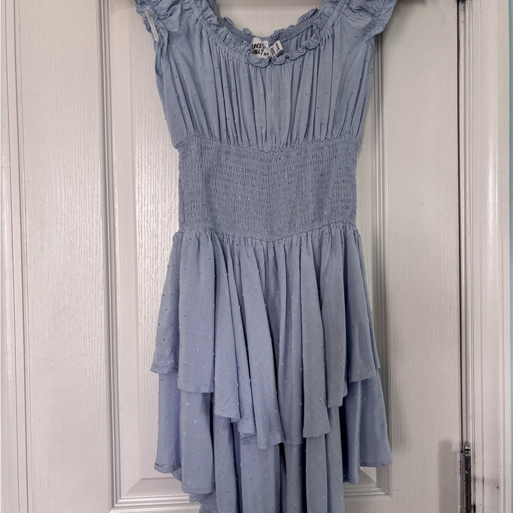 Princess Polly Sky Blue Pleated Dress